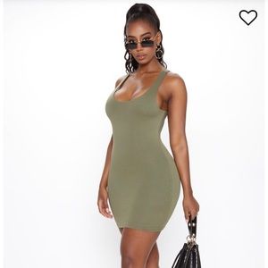 BRAND NEW OLIVE GREEN BODYCON DRESS